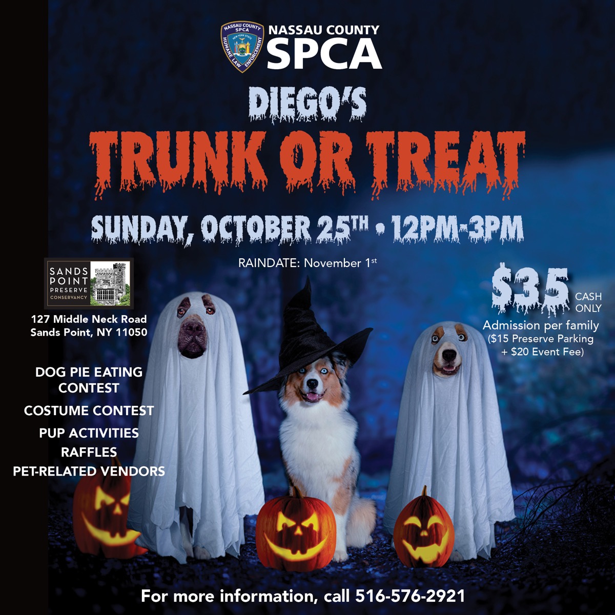 Diego’s Trunk or Treat flyer, benefit for the Nassau County SPCA